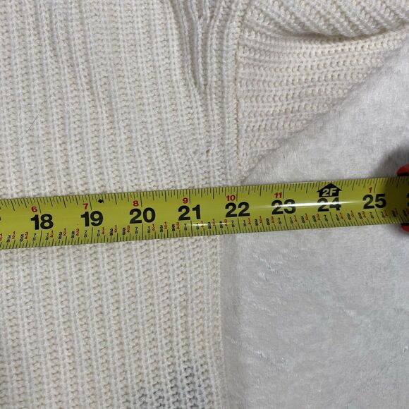 Van Kukil Women's Sz Sm Cashmere Turtleneck Sweater Ivory Drop Sleeve Old Money - Picture 3 of 6